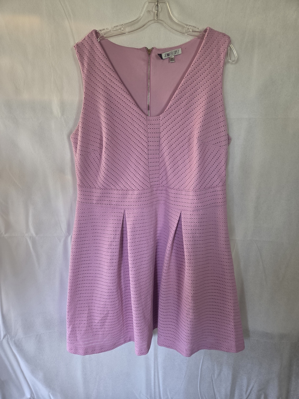 Jennifer Lopez Pink Sleeveless Dress with Exposed Zipper